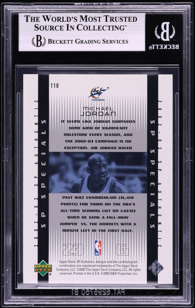 2002 SP Authentic Michael Jordan /2000 #110 BGS 9 MINT