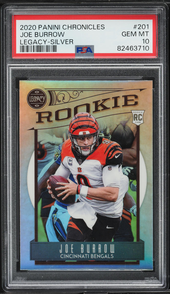2020 Panini Chronicles Legacy Silver Joe Burrow ROOKIE #201 PSA 10 GEM MINT