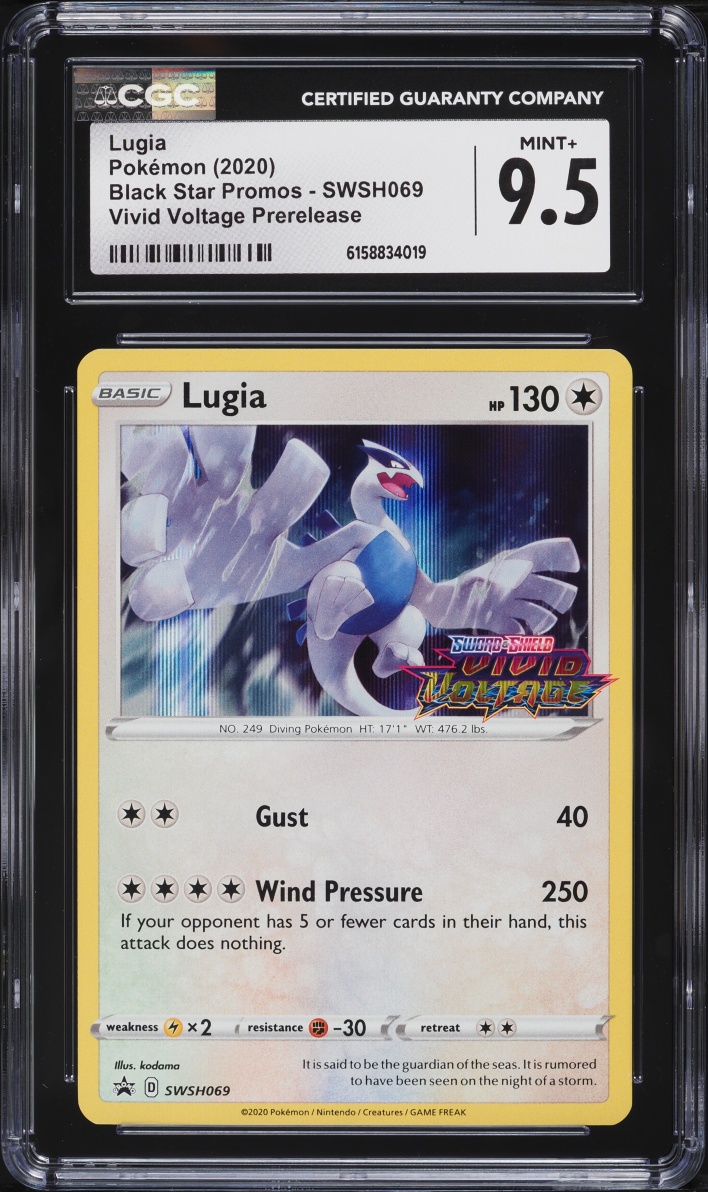 2020 Pokemon Sword & Shield Promo Vivid Voltage Prerelease Lugia #SWSH069 CGC 9.5 MINT+