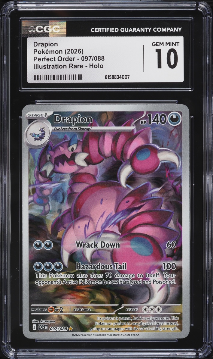 2026 Pokemon Mega Evolution Perfect Order IR Drapion #97 CGC 10 GEM MINT