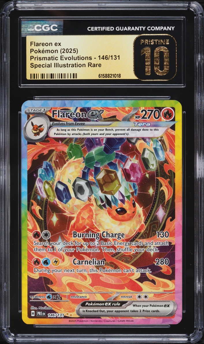 2025 Pokemon Scarlet & Violet Prismatic Evolutions SIR Flareon EX #146 CGC 10 PRISTINE