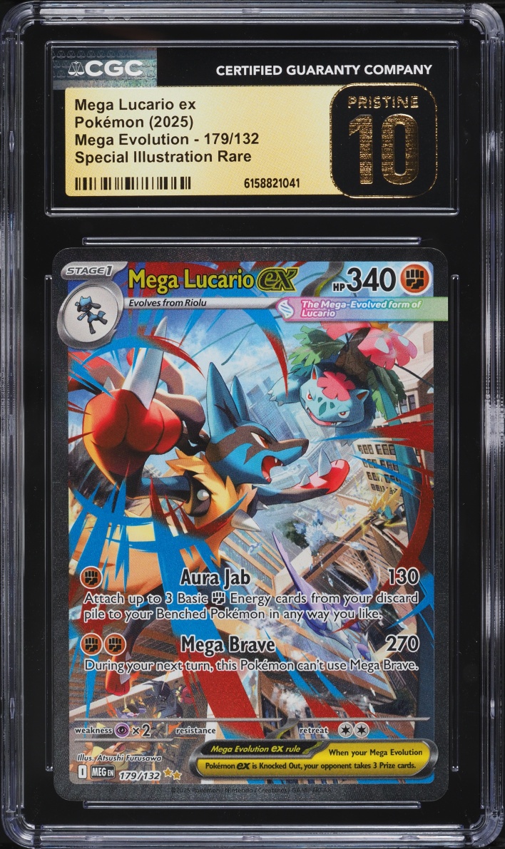 2025 Pokemon Mega Evolution SIR Mega Lucario EX #179 CGC 10 PRISTINE