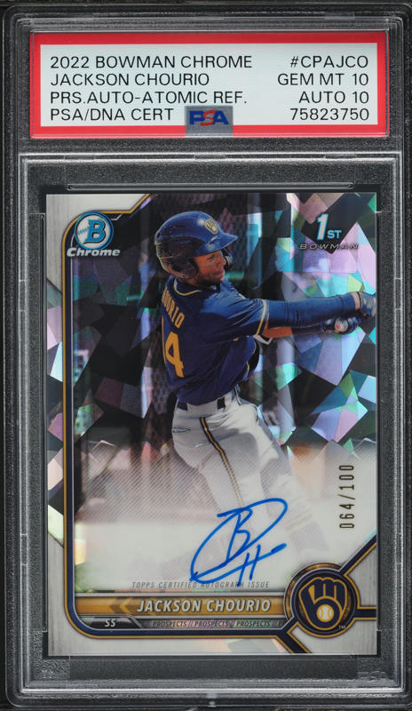 2024 Bowman Chrome Orange Refractor Jackson Chourio ROOKIE AUTO