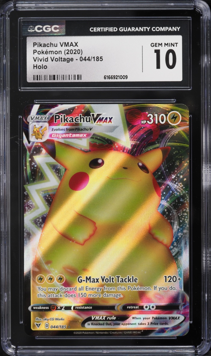 2020 Pokemon Sword & Shield Vivid Voltage Full Art Pikachu VMAX #44 CGC 10 GEM MINT