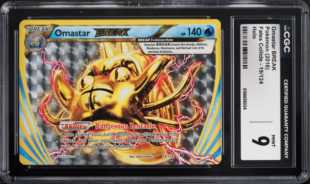 2016 Pokemon XY Fates Collide Alt Art Omastar BREAK #19 CGC 9 MINT