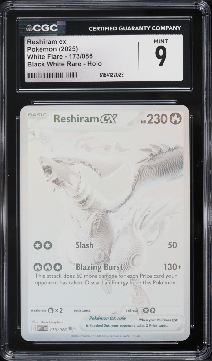 2025 Pokemon Scarlet & Violet White Flare BWR Reshiram ex #173 CGC 9 MINT