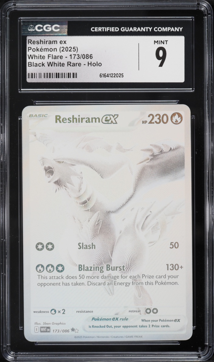 2025 Pokemon Scarlet & Violet White Flare BWR Reshiram ex #173 CGC 9 MINT