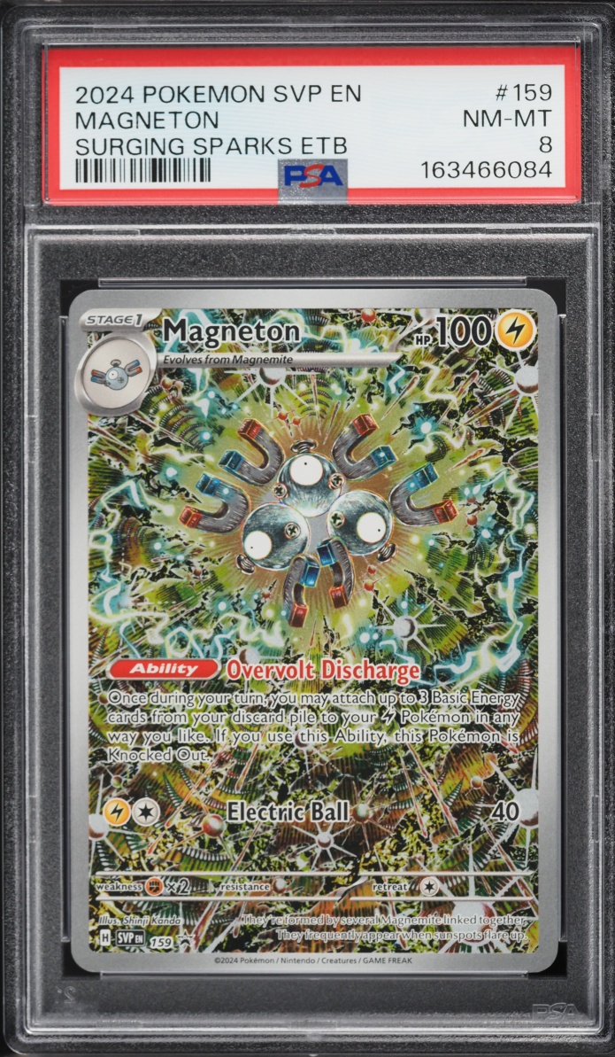 2024 Pokemon Scarlet & Violet Promo Surging Sparks ETB Full Art Magneton #159 PSA 8 NM-MT