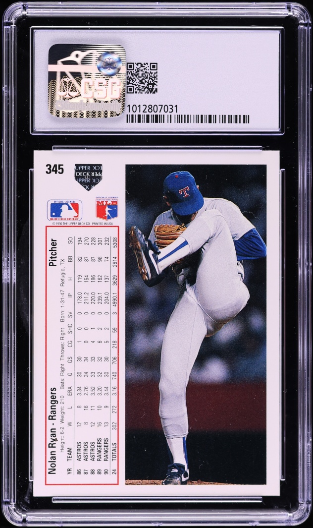 1991 Upper Deck Nolan Ryan #345 CSG 7.5 NRMT+