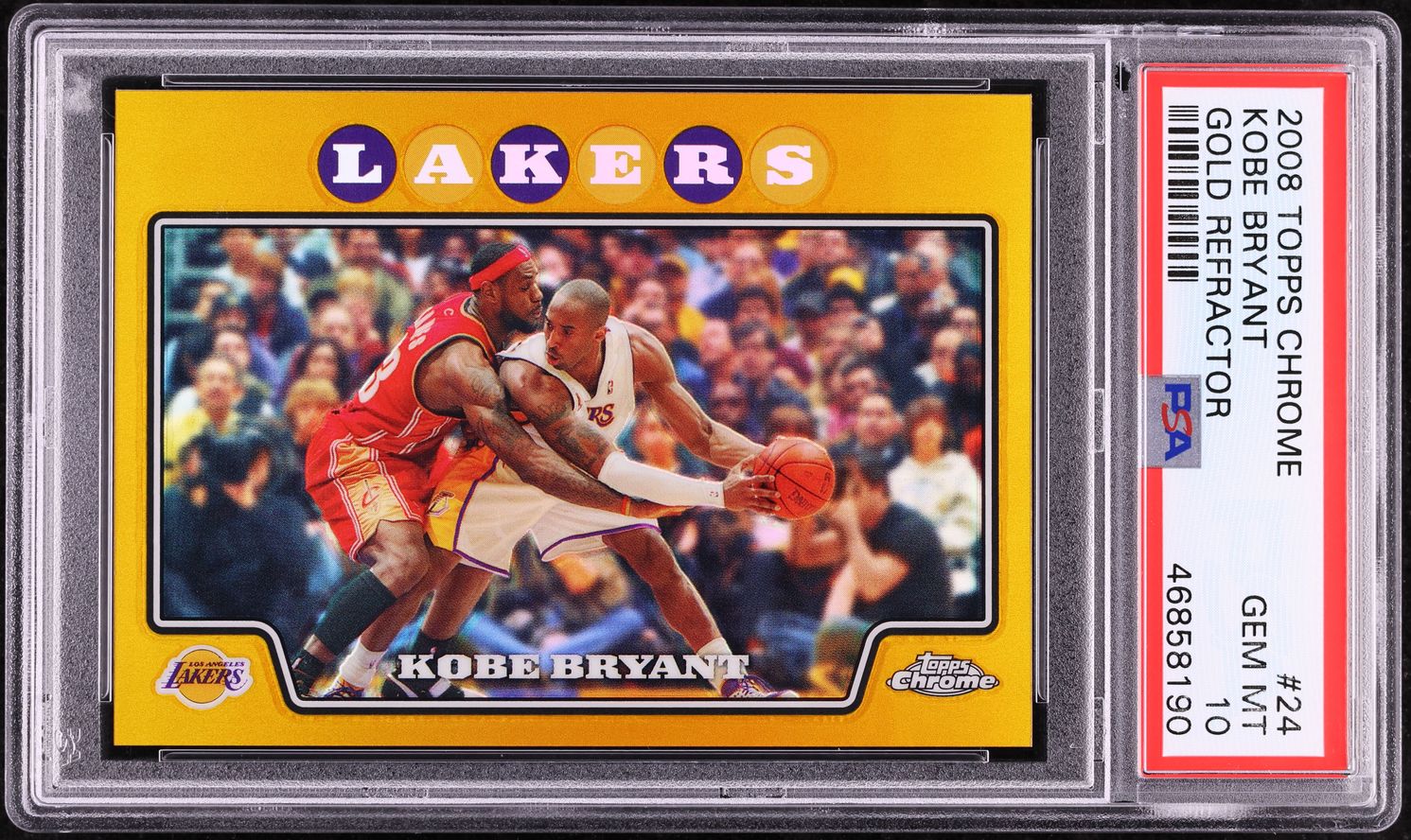 2008 Topps Chrome Gold Refractor Kobe Bryant w/ LeBron James 23/50 #24 PSA 10