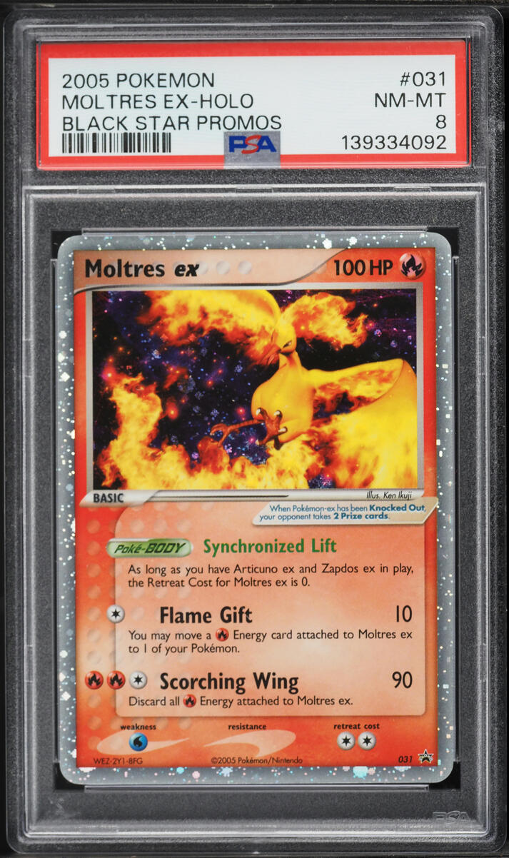 2005 Pokemon Black Star Promo Holo Moltres ex #31 PSA 8 NM-MT