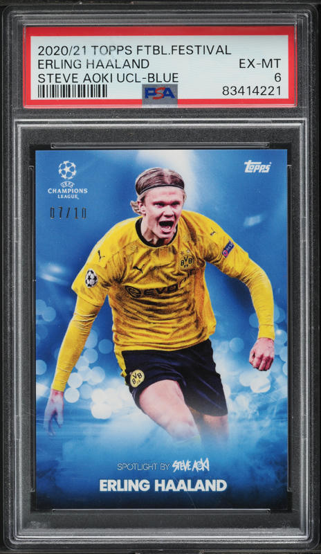 2020 Topps Chrome UEFA Champions League Erling Haaland SP #49 PSA