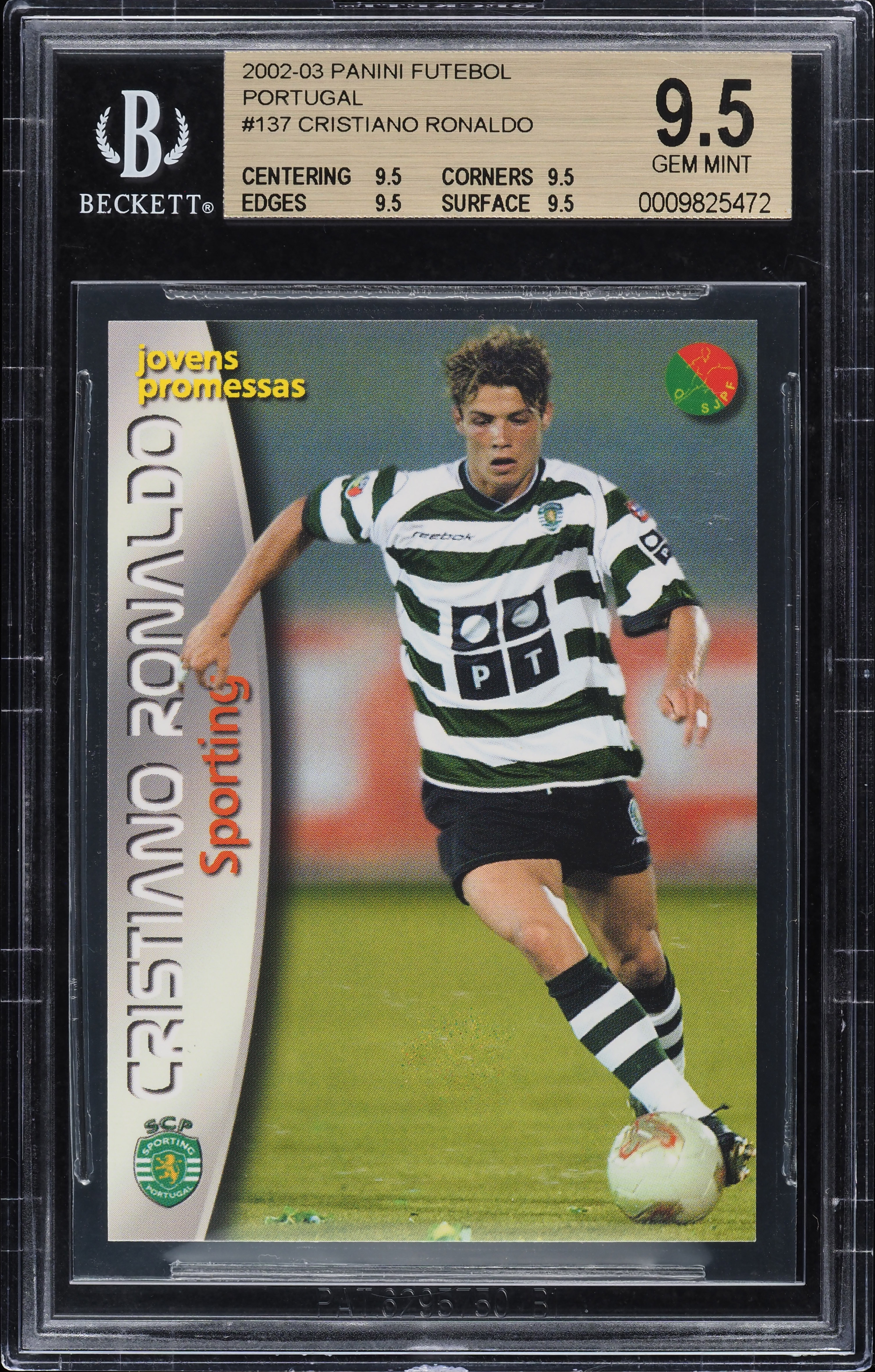 2003 Panini Sports Mega Craques Cristiano Ronaldo ROOKIE #137 BGS