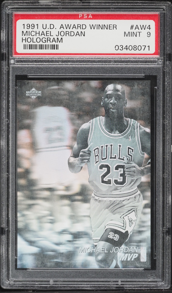 1991 Upper Deck Award Winner Hologram Michael Jordan #AW4 PSA 9 MINT