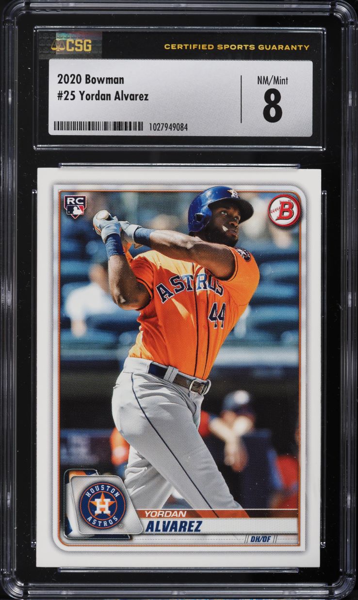 2020 Bowman Yordan Alvarez ROOKIE #25 CSG 8 NM-MT