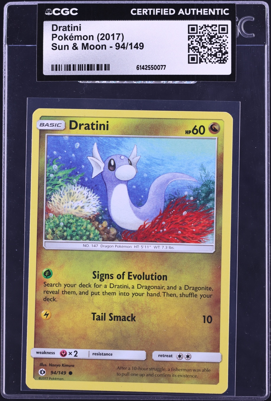 2017 Pokemon Sun & Moon Dratini #94 CGC AUTH