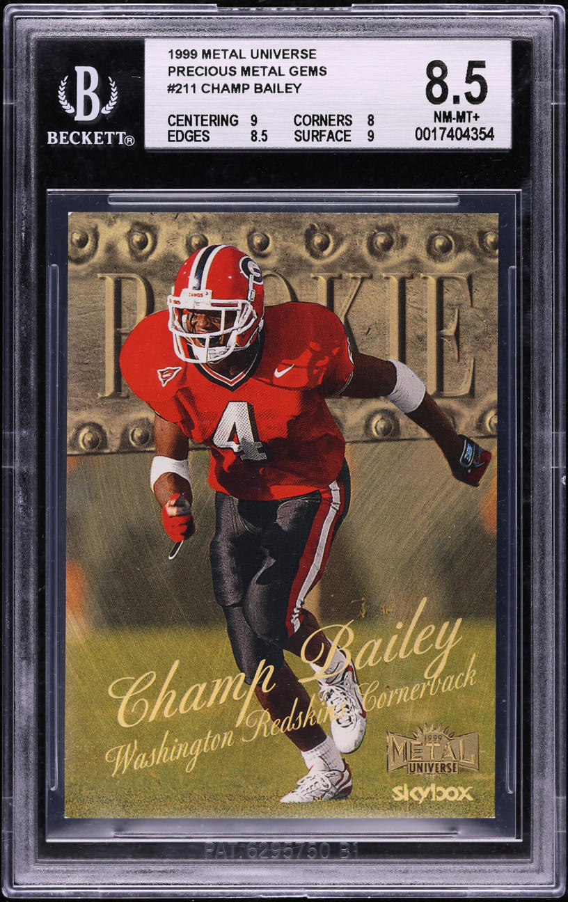 1999 Metal Universe Precious Metal Gems PMG Champ Bailey ROOKIE 1/50 #211 BGS 8.5 NM-MT+