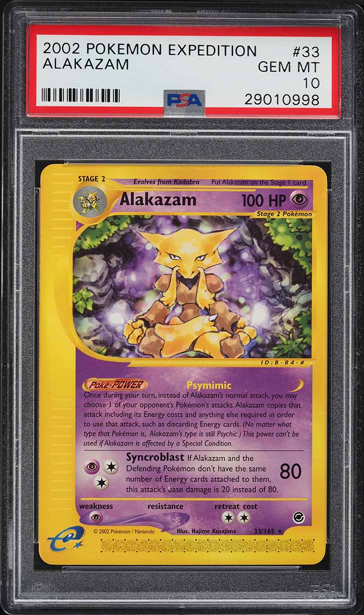 2002 Pokemon Expedition Alakazam #33 PSA 10 GEM MINT
