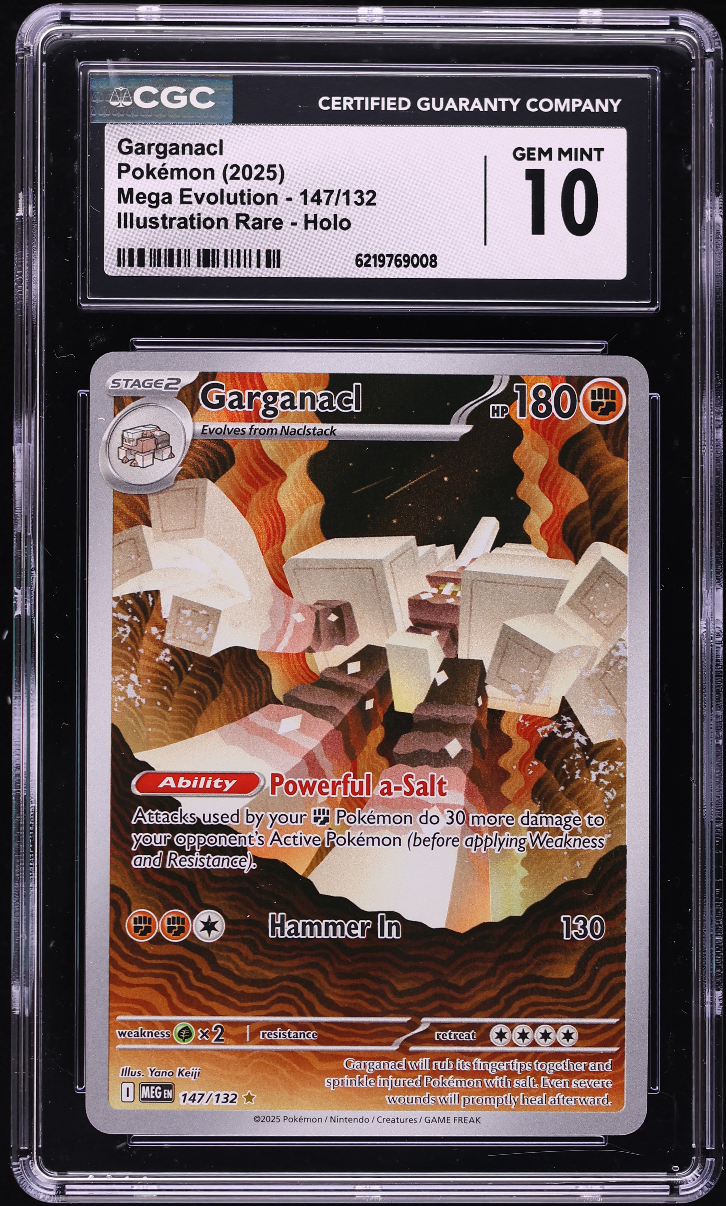 2025 Pokemon Mega Evolution IR Garganacl #147 CGC 10 GEM MINT