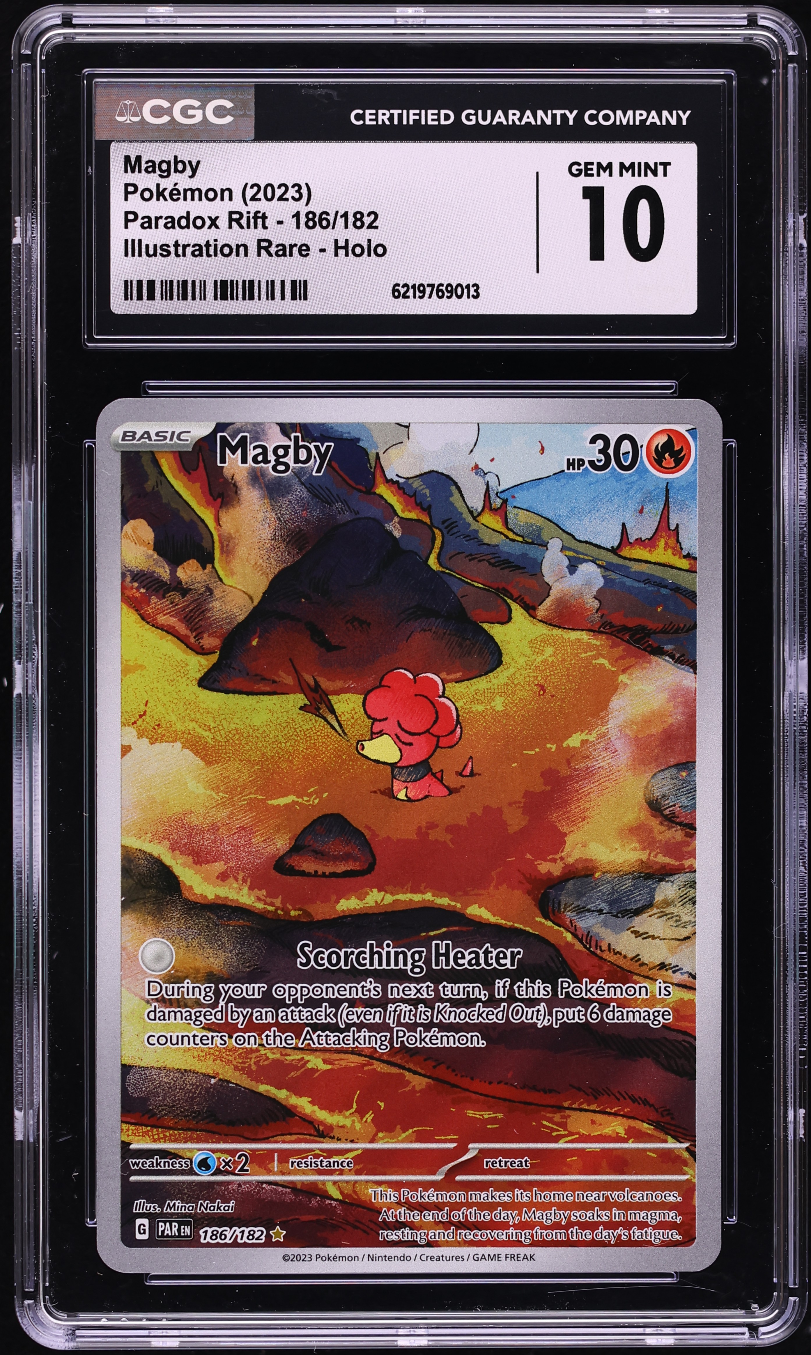 2023 Pokemon Scarlet & Violet Paradox Rift IR Magby #186 CGC 10 GEM MINT