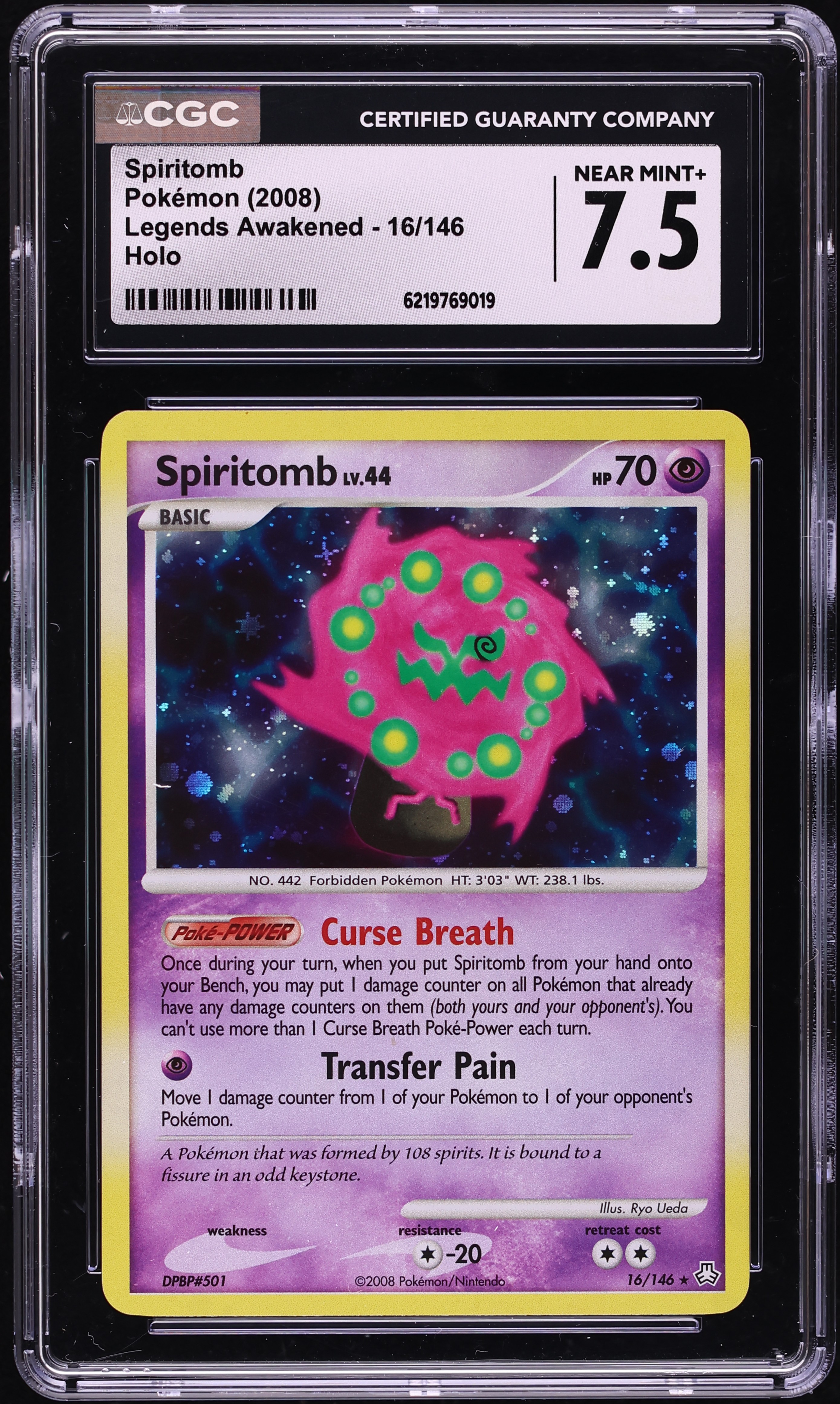 2008 Pokemon Diamond & Pearl Legends Awakened Holo Spiritomb #16 CGC 7.5 NRMT+