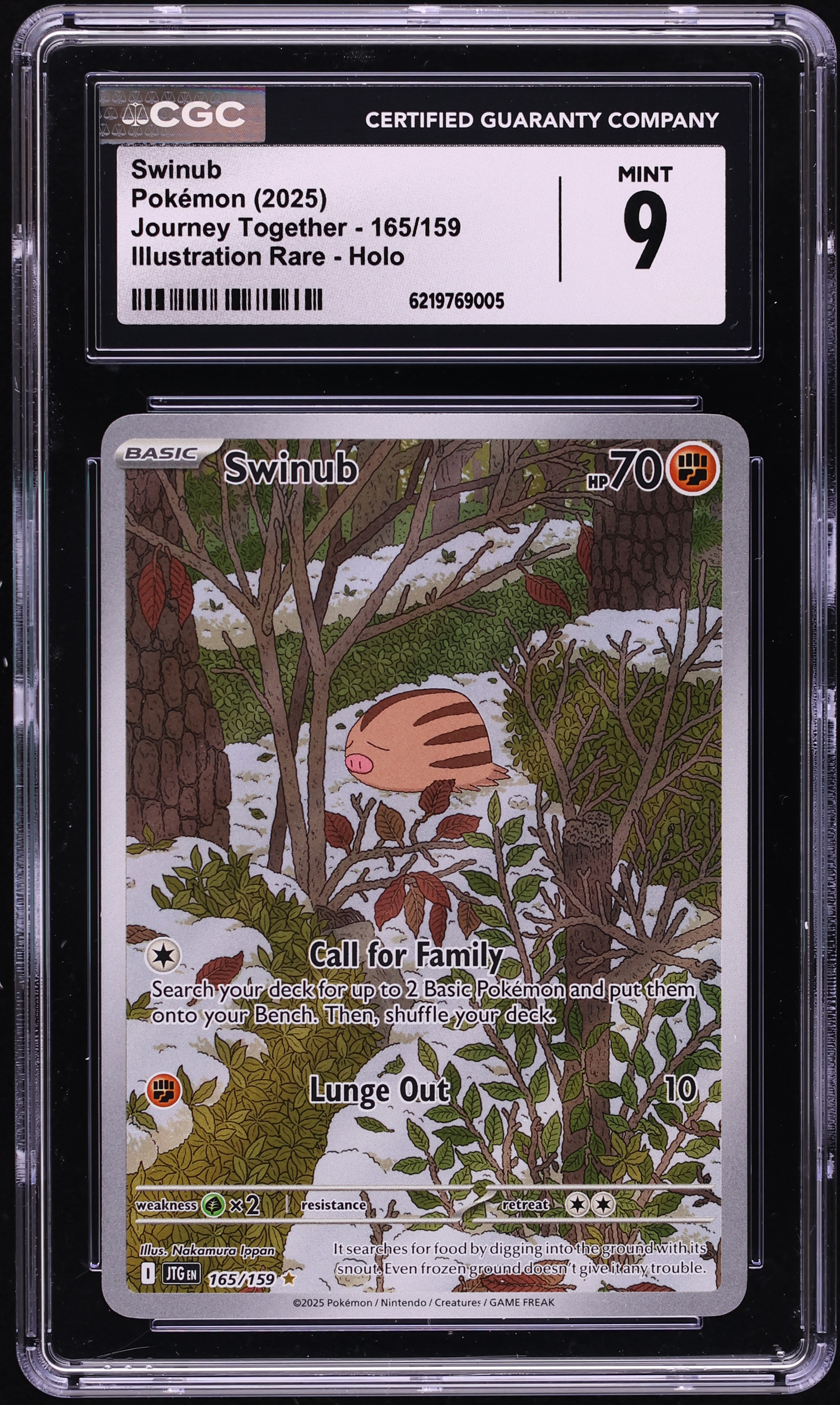 2025 Pokemon Scarlet & Violet Journey Together IR Swinub #165 CGC 9 MINT
