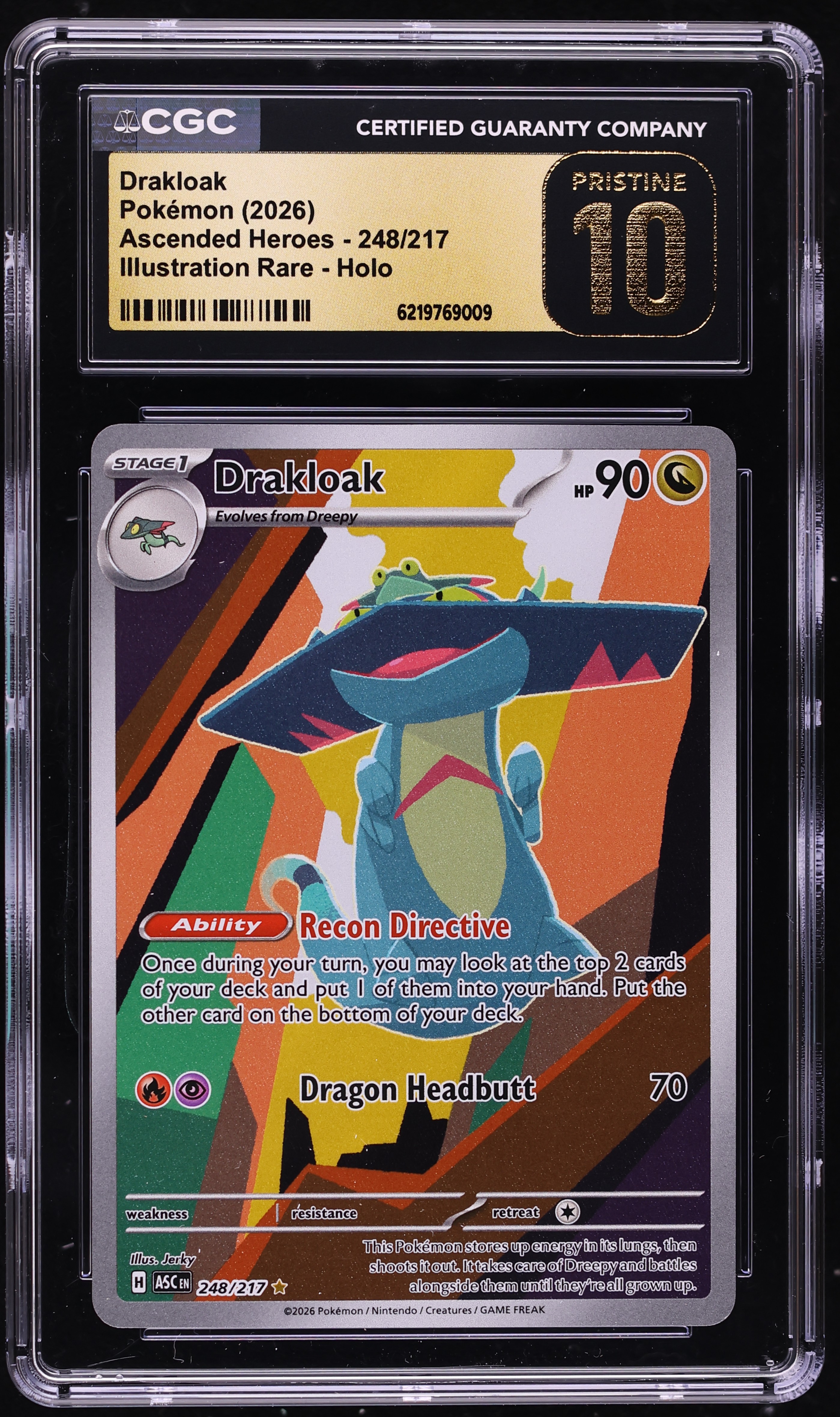 2026 Pokemon Mega Evolution Ascended Heroes IR Drakloak #248 CGC 10 PRISTINE