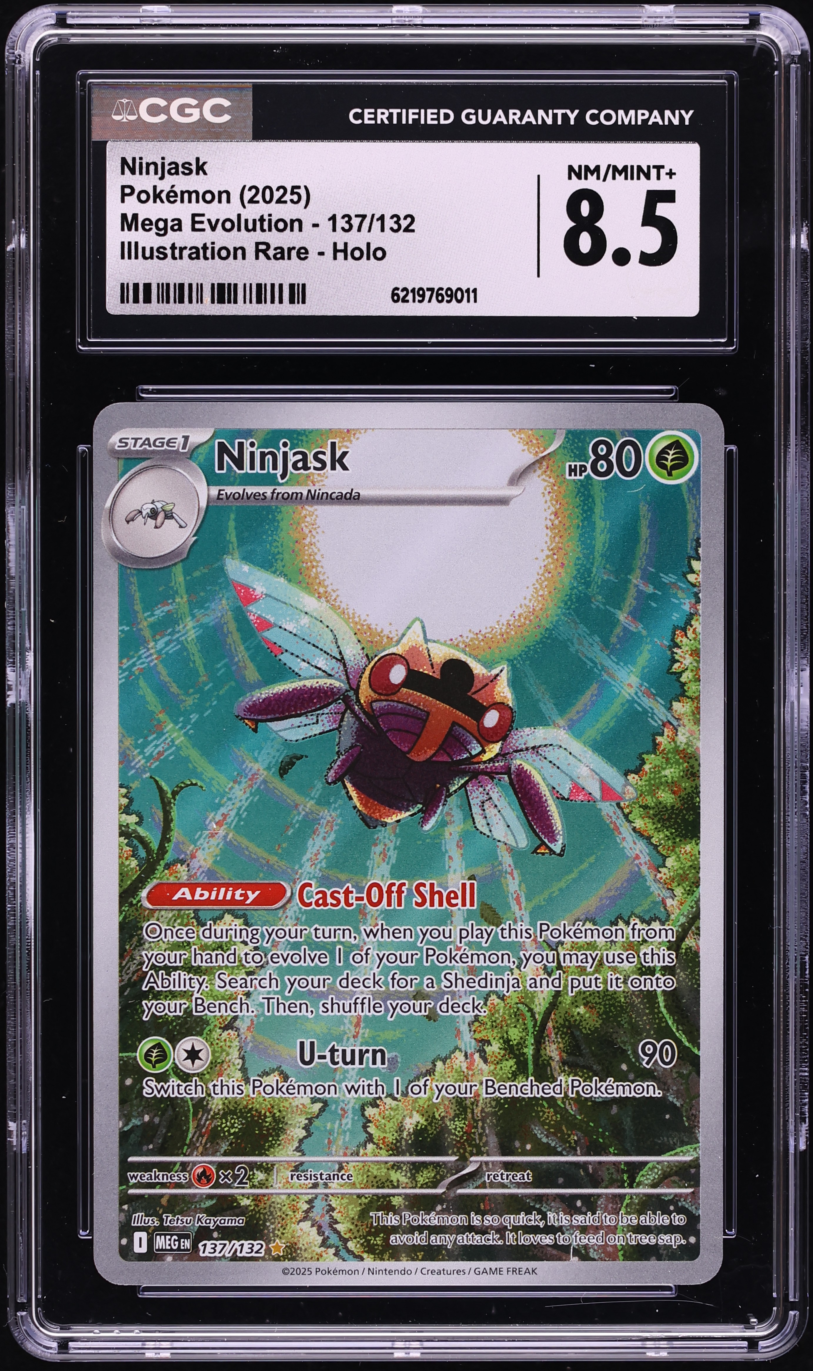2025 Pokemon Mega Evolution IR Ninjask #137 CGC 8.5 NM-MT+