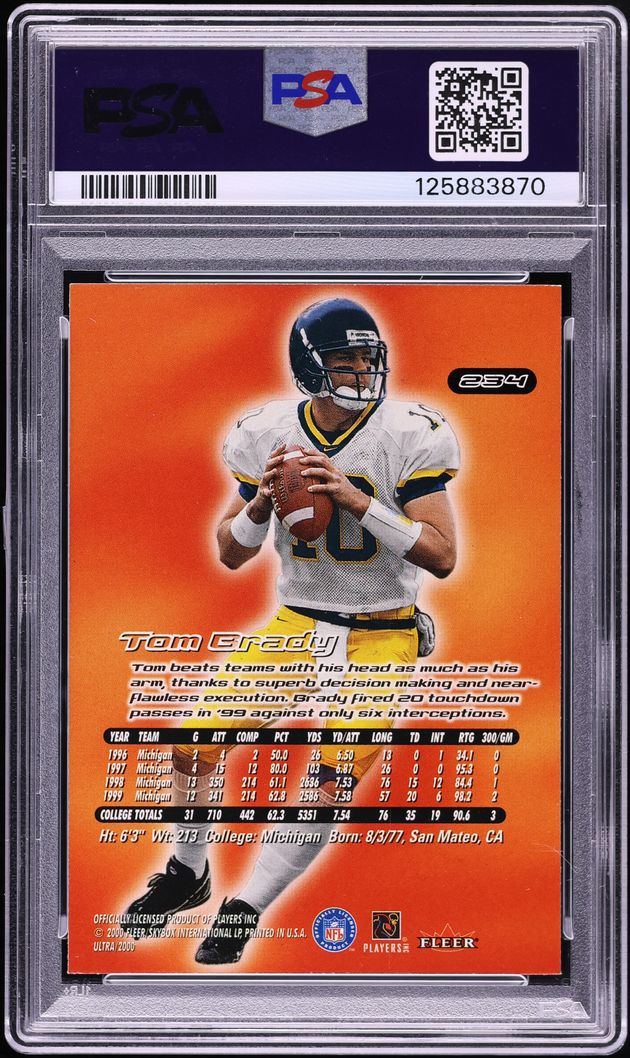 2000 Ultra Football Tom Brady ROOKIE #234 PSA 9 MINT
