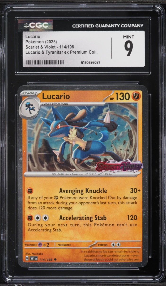 2025 Pokemon Scarlet & Violet Lucario & Tyranitar Ex Premium Lucario #114 CGC 9 MINT