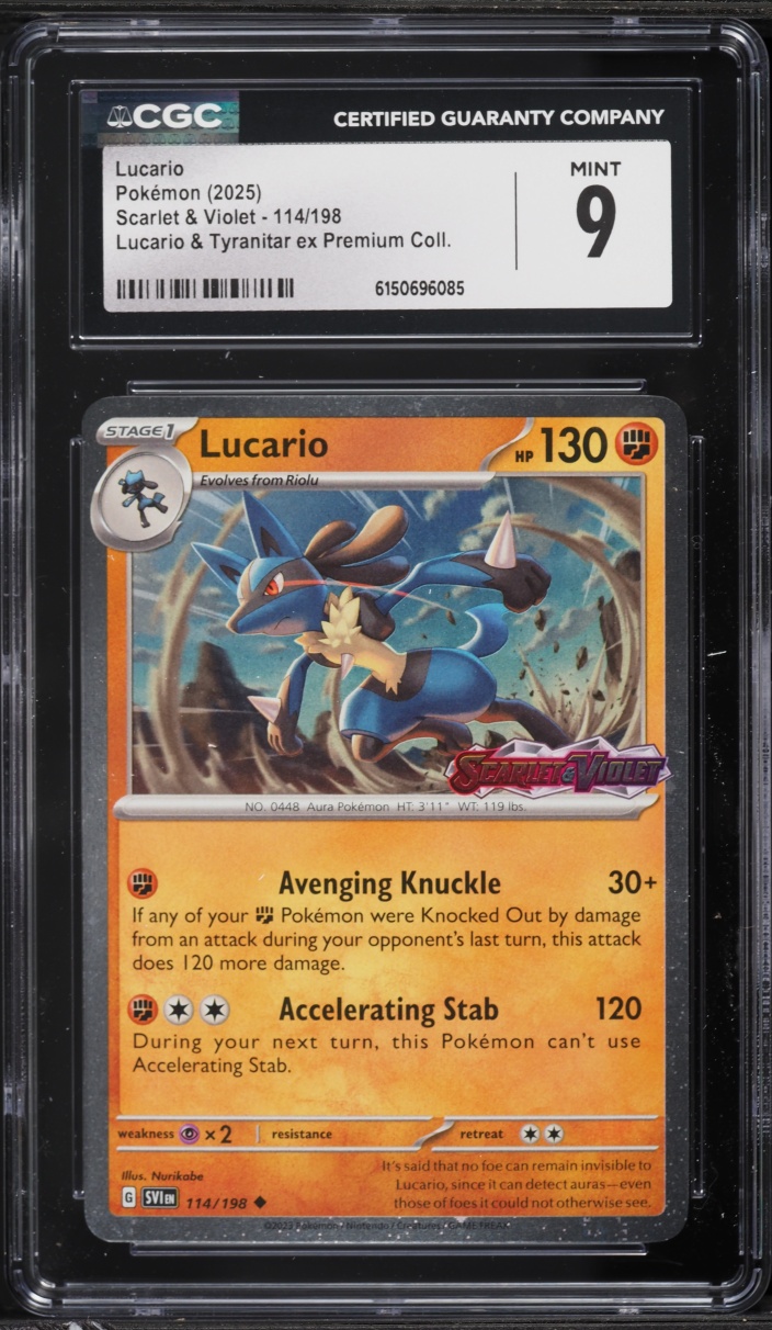 2025 Pokemon Scarlet & Violet Lucario & Tyranitar Ex Premium Lucario #114 CGC 9 MINT