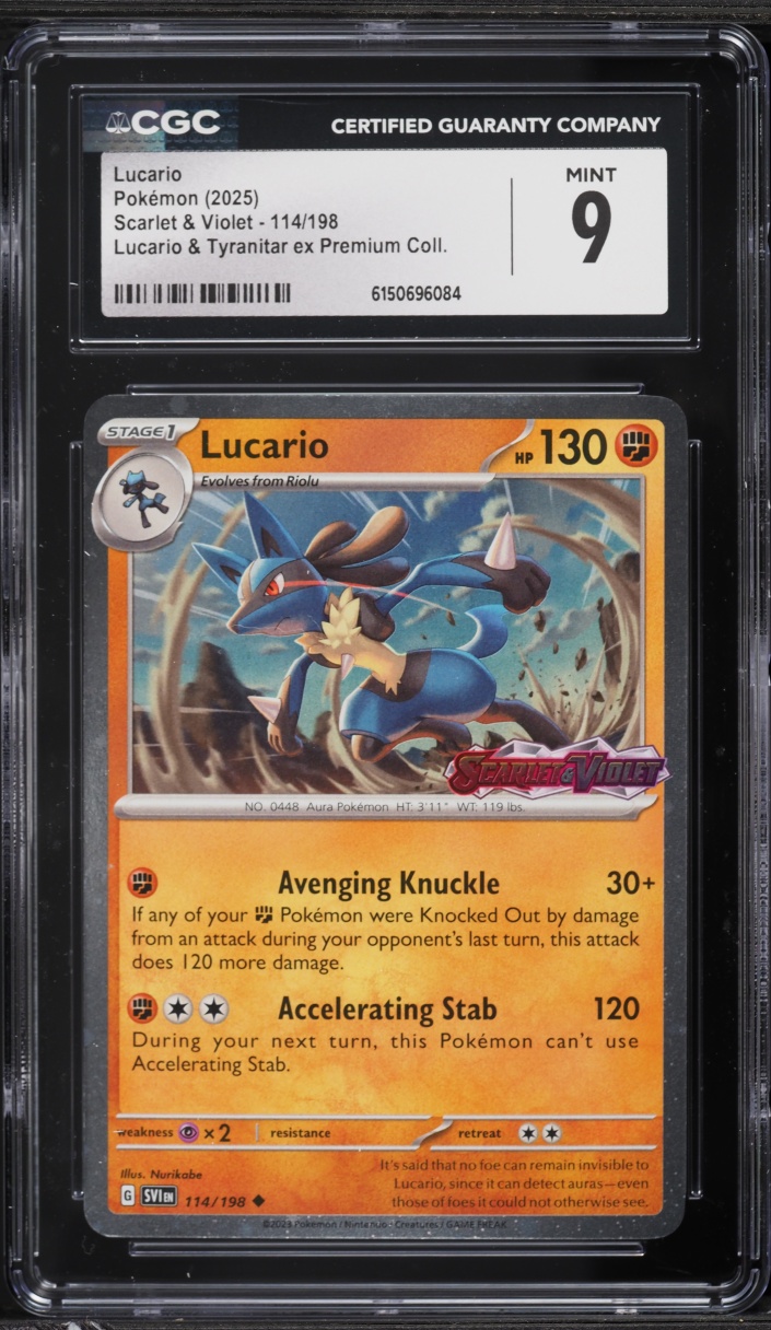 2025 Pokemon Scarlet & Violet Lucario & Tyranitar Ex Premium Lucario #114 CGC 9 MINT