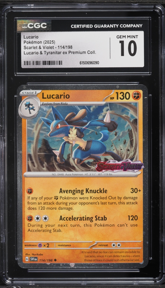 2025 Pokemon Scarlet & Violet Premium Collection Lucario #114 CGC 10 GEM MINT