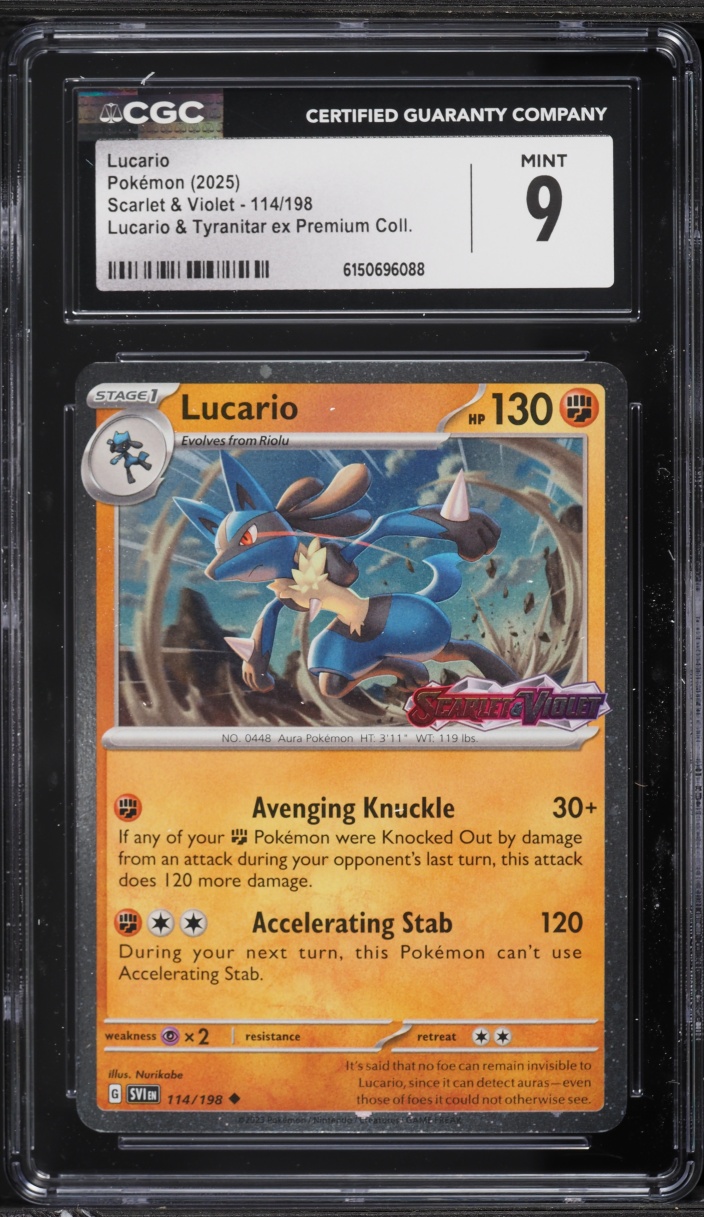 2025 Pokemon Scarlet & Violet Lucario & Tyranitar Ex Premium Lucario #114 CGC 9 MINT
