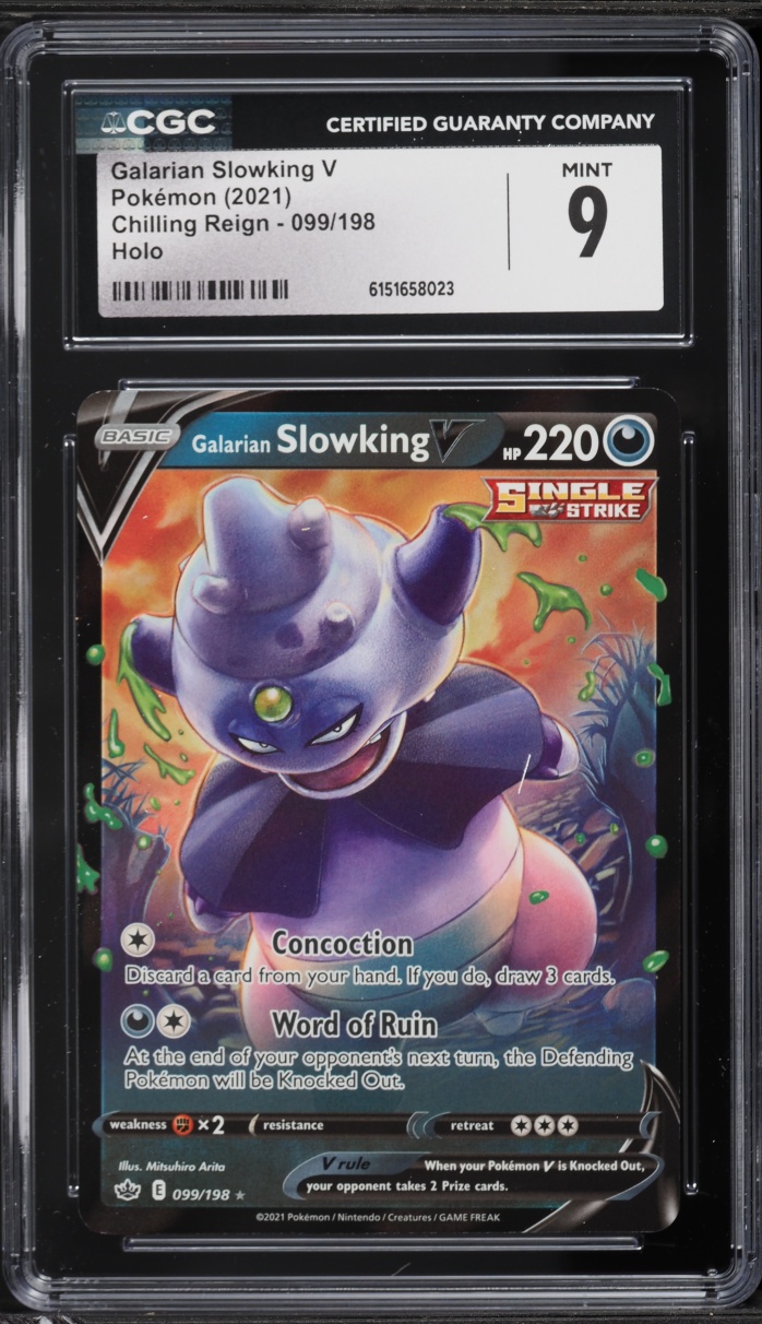 2021 Pokemon Sword & Shield Chilling Reign Galarian Slowking V #99 CGC 9 MINT