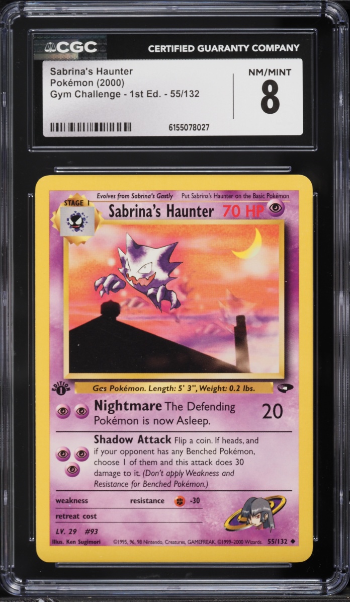 2000 Pokemon Gym Challenge 1st Edition Sabrina's Haunter #55 CGC 8 NM-MT