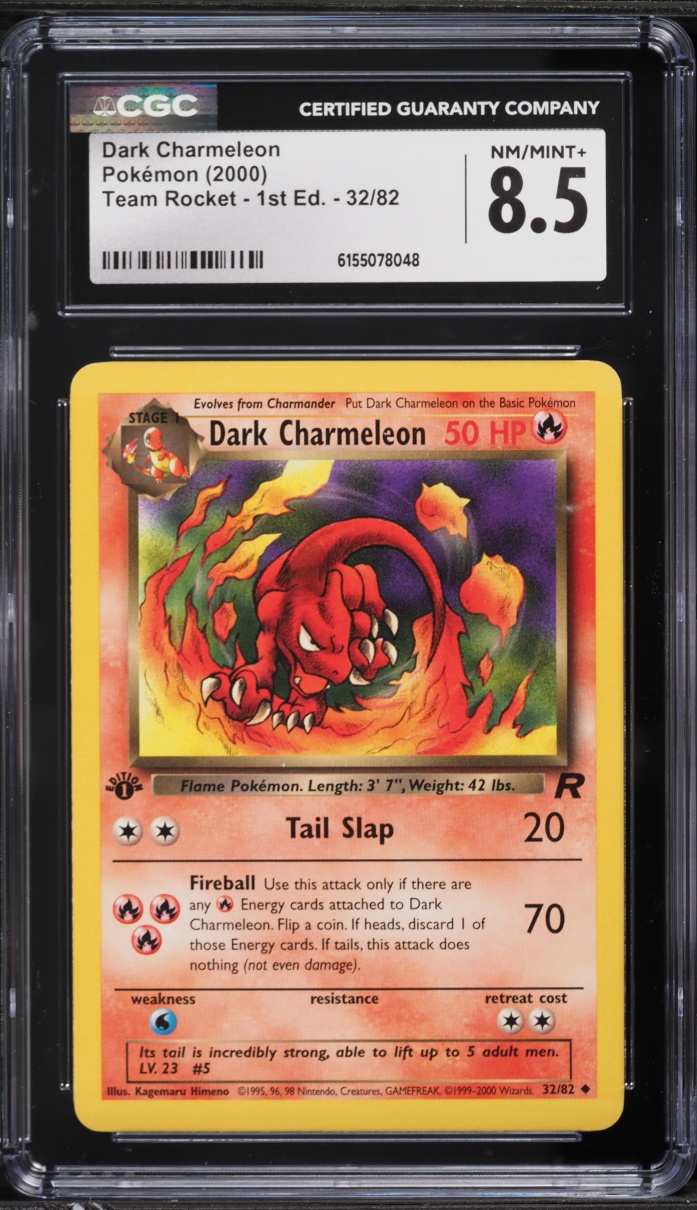2000 Pokemon Team Rocket 1st Edition Dark Charmeleon #32 CGC 8.5 NM-MT+