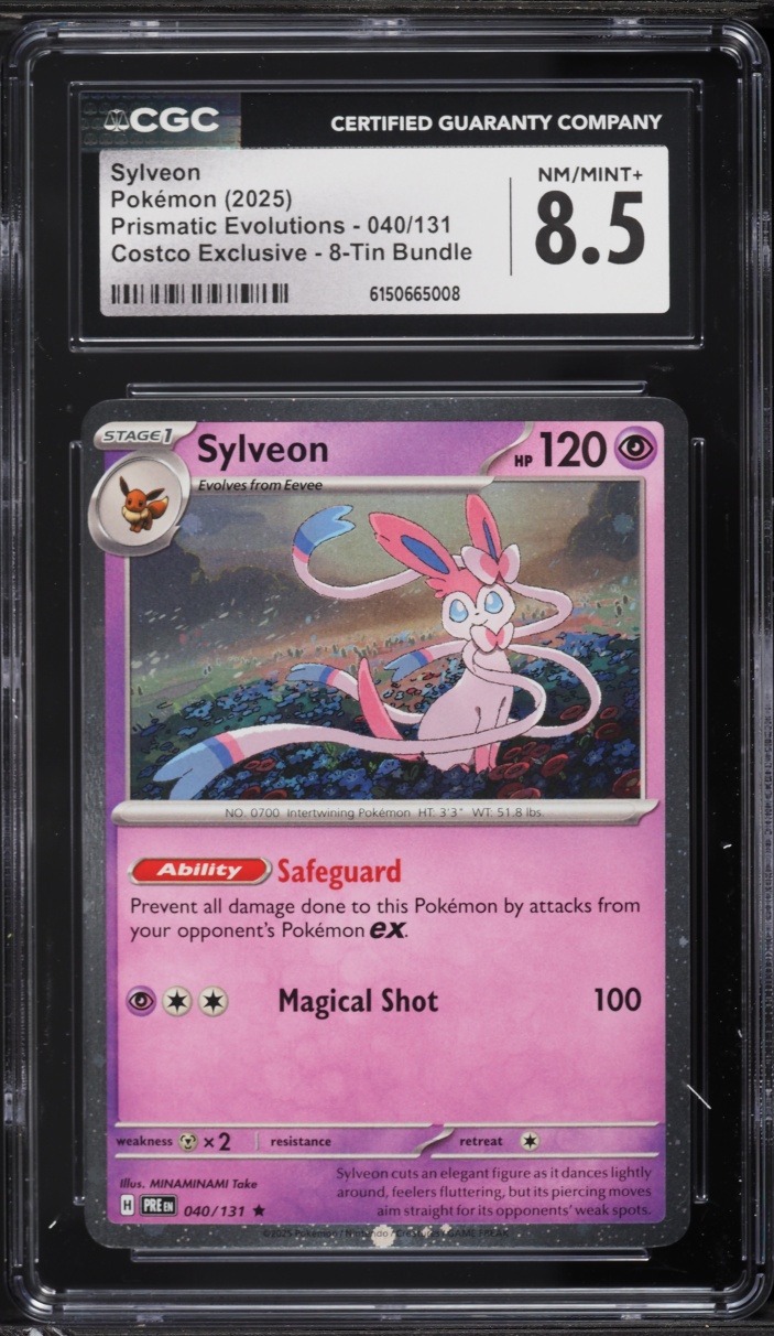 2025 Pokemon Scarlet & Violet Prismatic Evolutions Costco Exclusive Sylveon #40 CGC 8.5 NM-MT+