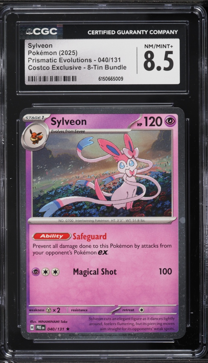 2025 Pokemon Scarlet & Violet Prismatic Evolutions Costco Exclusive Sylveon #40 CGC 8.5 NM-MT+