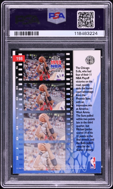 1993 Upper Deck Basketball Michael Jordan AUTO DNA 10 #198 PSA 8 NM-MT - Photo 2