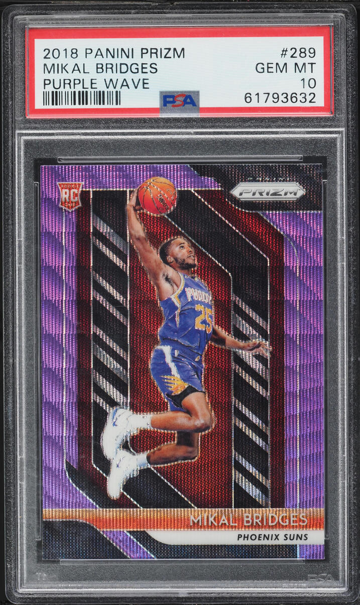 2018 Panini Prizm Purple Wave Mikal Bridges ROOKIE #289 PSA 10 GEM MINT