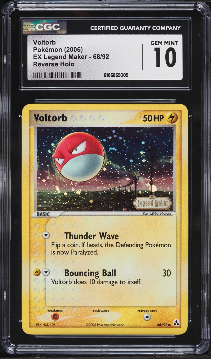 2006 Pokemon EX Legend Maker Reverse Holo Voltorb #68 CGC 10 GEM MINT
