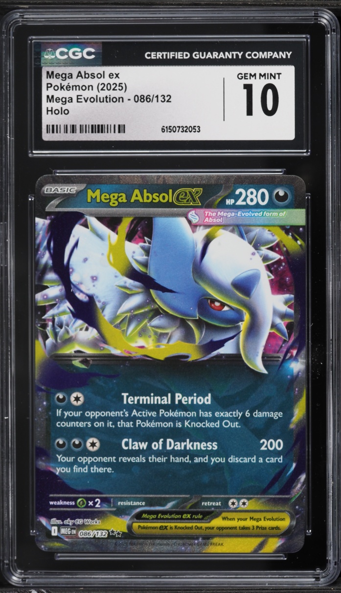 2025 Pokemon Mega Evolution Holo Mega Absol EX #86 CGC 10 GEM MINT
