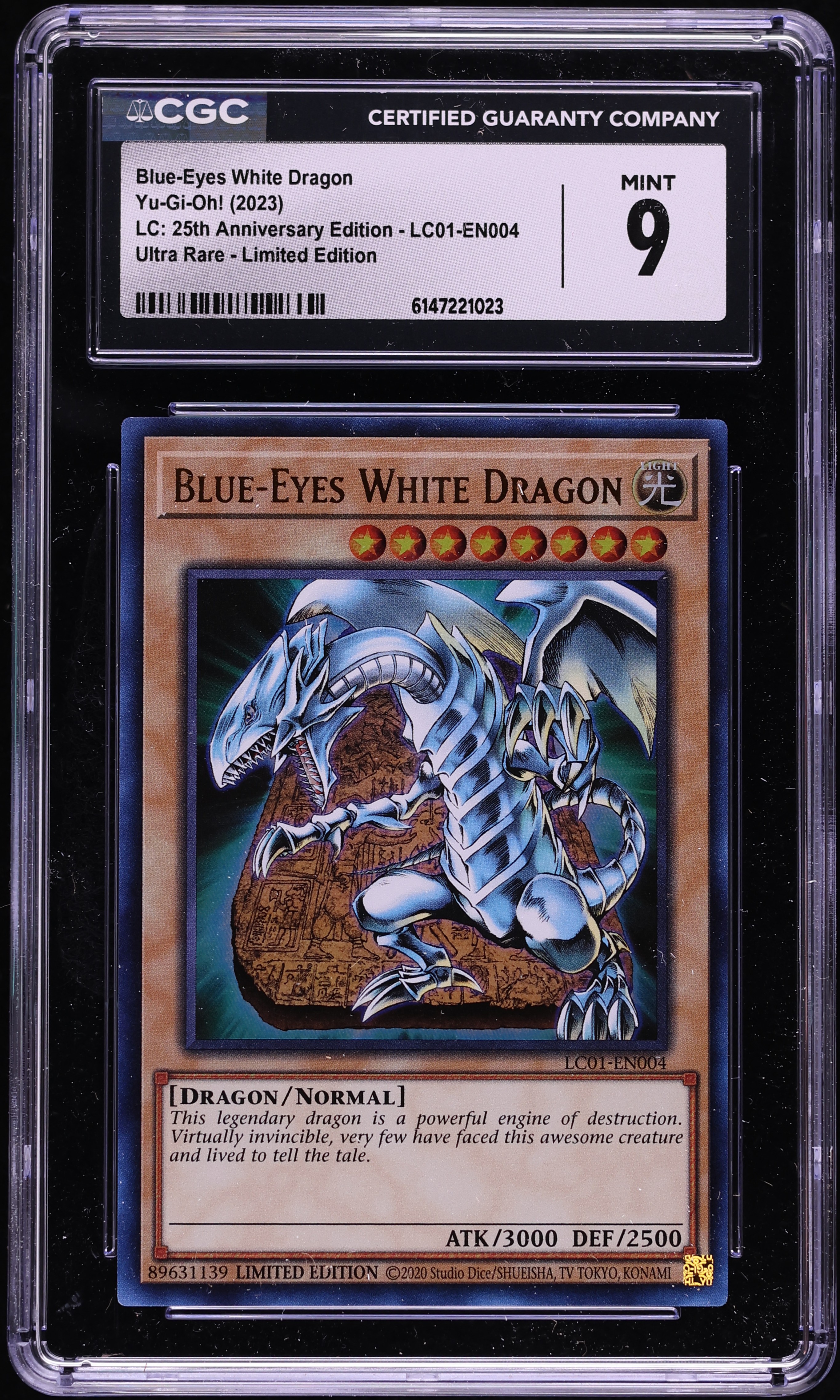 2023 Yu-Gi-Oh! LC 25th Anniversary Ultra Rare Blue-Eyes White Dragon #LC01-EN004 CGC 9 MINT