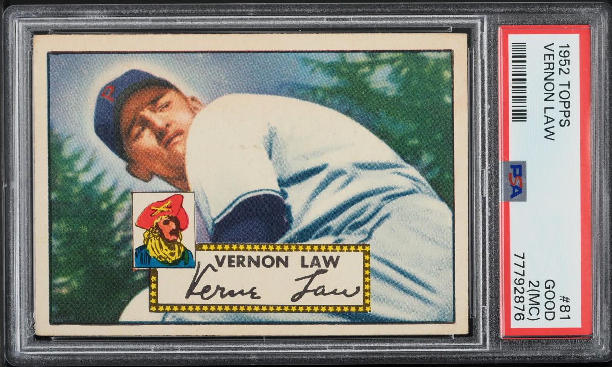 1952 Topps Vernon Law #81 PSA 2(mc) GD