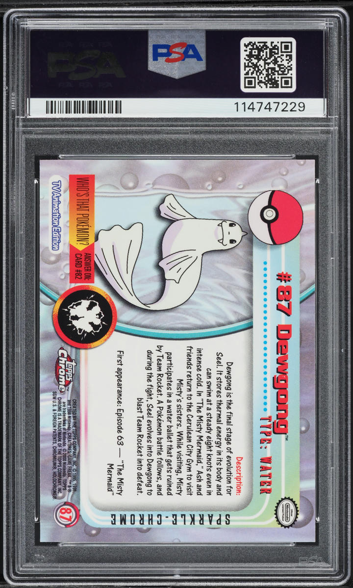 2000 Topps Chrome Pokemon Series 2 Sparkle Dewgong #87 PSA 10 GEM MINT