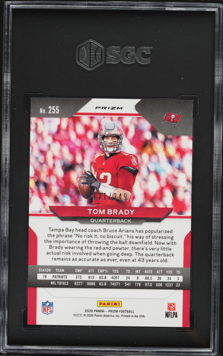 2020 Panini Prizm Orange Tom Brady /249 #255 SGC 9 MINT
