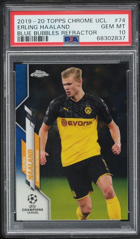 その他 2019 topps now ERLING HAALAND psa10 Erling Haaland 2019 Topps Chrome Rookie /250 Purple Refractor PSA