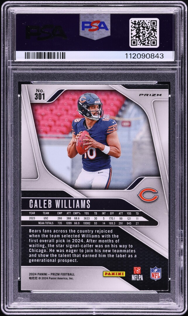 2024 Panini Prizm Snake Skin Caleb Williams ROOKIE #301 PSA