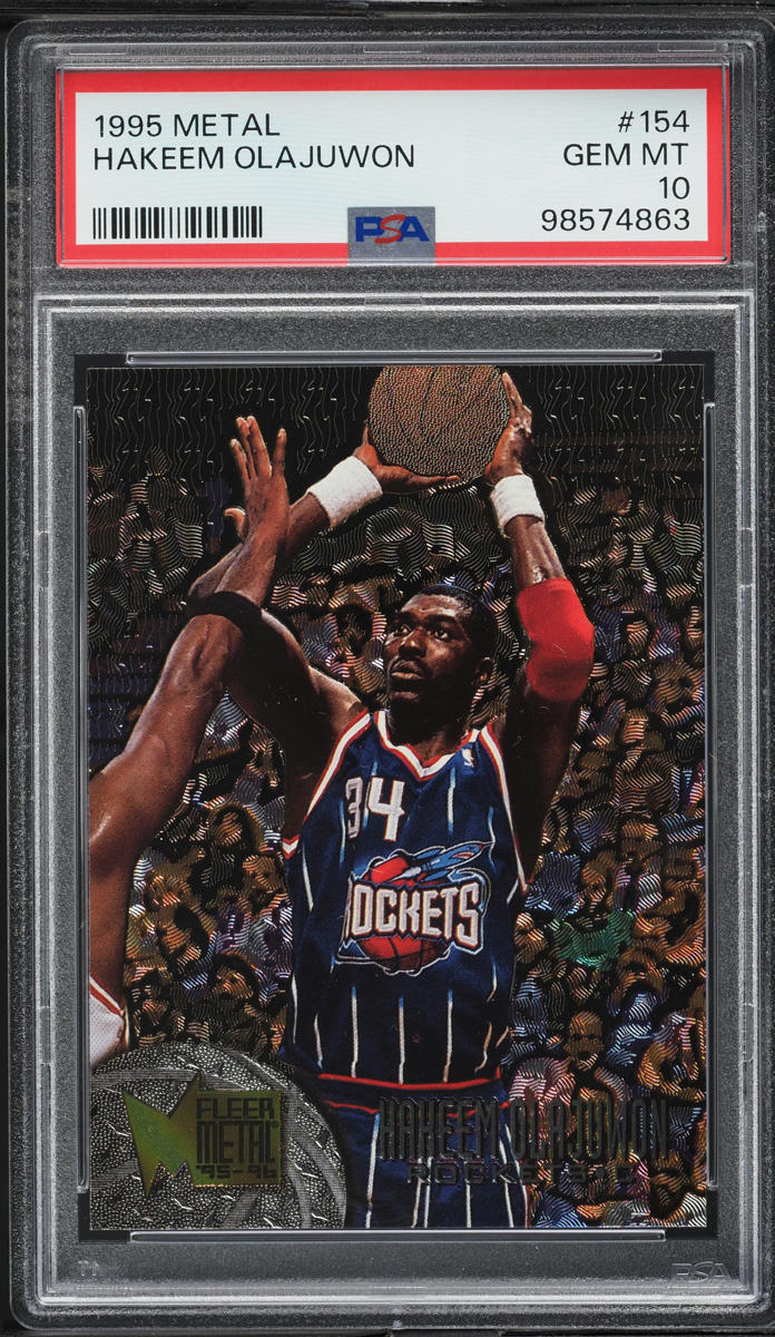 1995 Metal Basketball Hakeem Olajuwon #154 PSA 10 GEM MINT